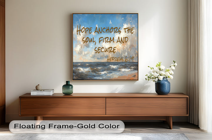 Biblical Seascape Painting with Encouraging Words for the Soul.
