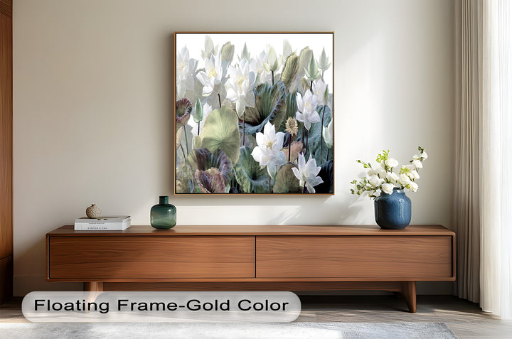 Lotus Flower Botanical – Elegant Floral Oil Painting