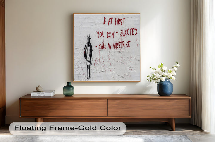 Call an Airstrike – Provocative Banksy Oil Painting