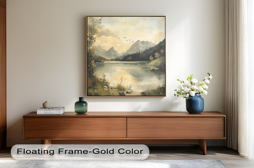 Vintage Wild River – Landscape Oil Painting