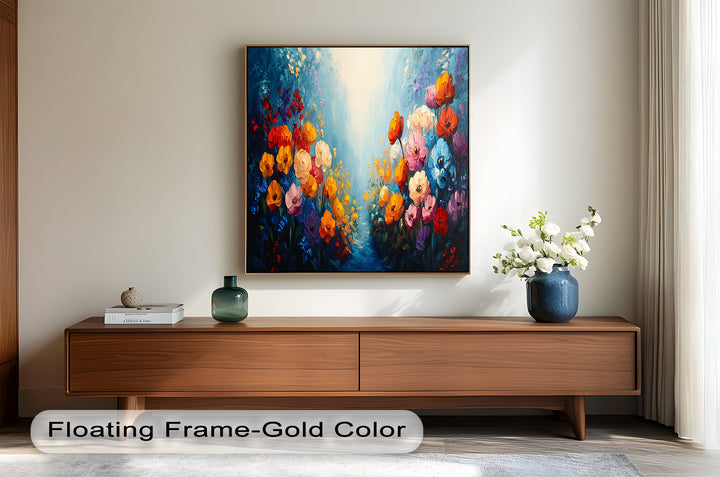 Multicolor Wild Bloom Explosion - Flower Oil Painting