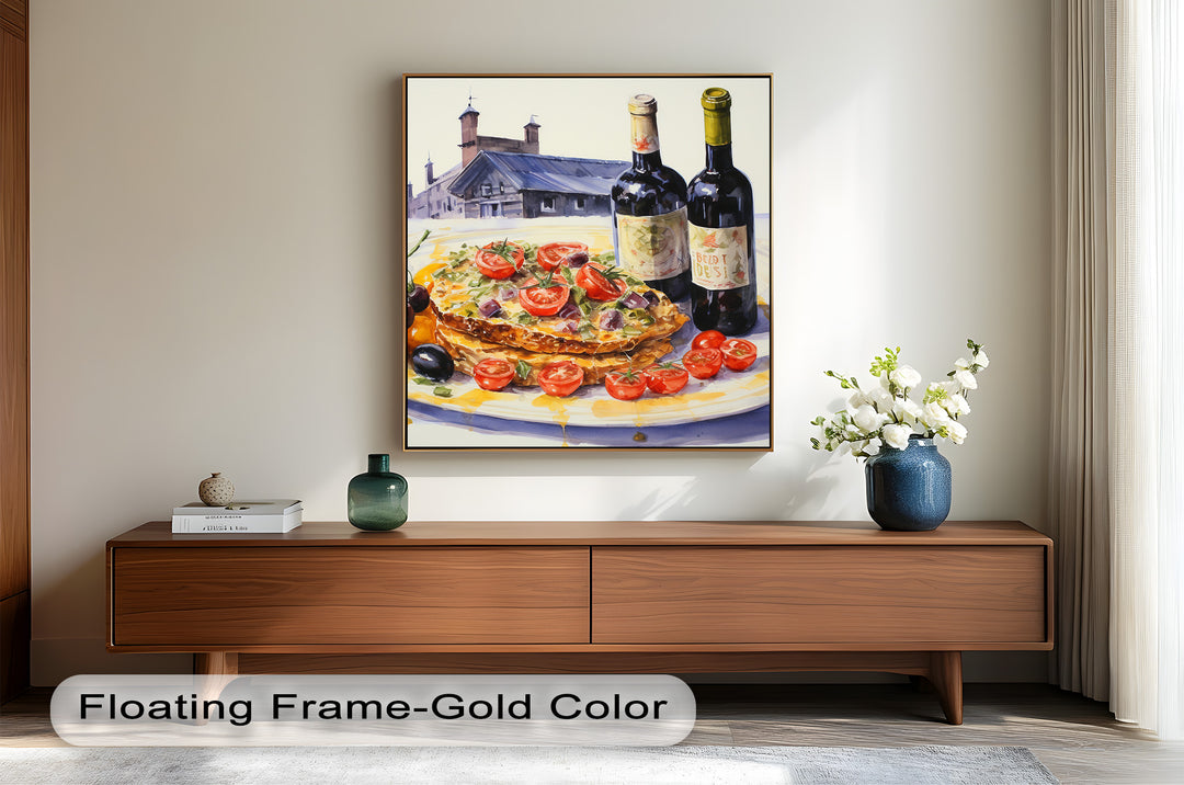 Tuscan Table – Rustic Lasagna and Wine Still Life Food Painting