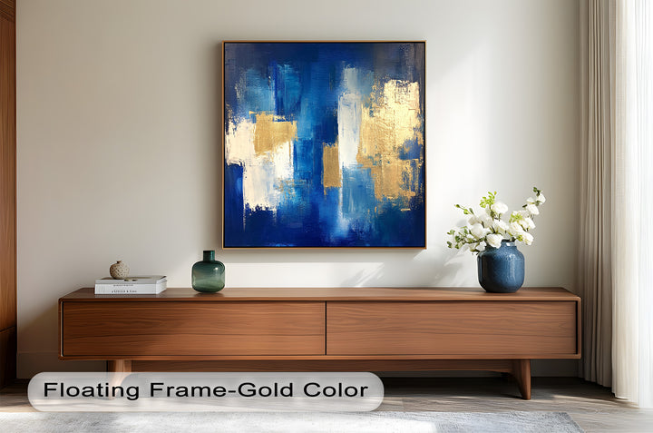 Blue Harmony Abstract – Modernes Ölgemälde