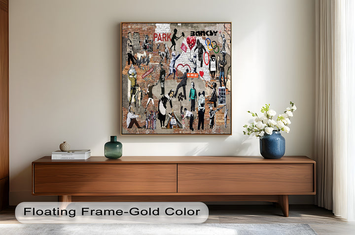 Voices on the Wall – Iconic Banksy Collage Oil Painting