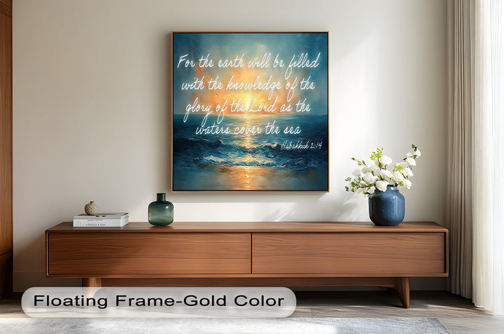 Habakkuk 2:14 – The Glory of the Lord Bible Verse Oil Painting