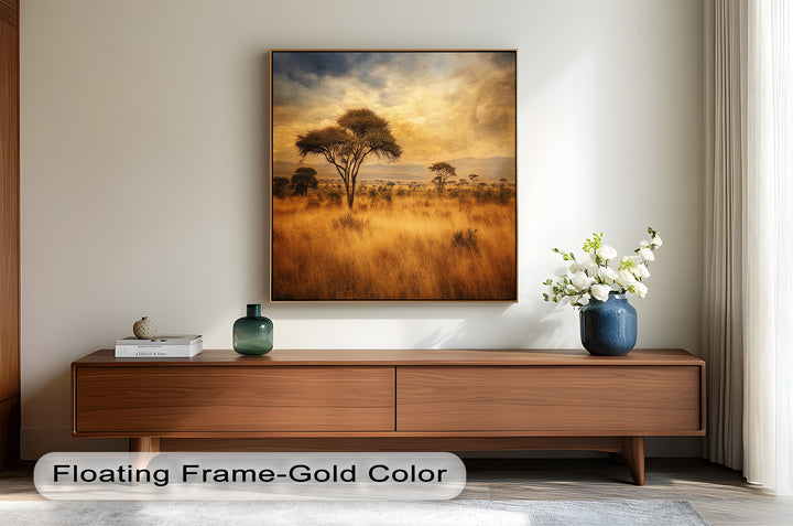 African Savanna Tree Wall Art – Landscape Oil Painting