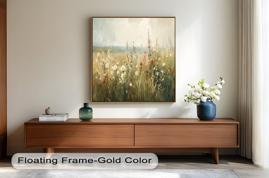 Nostalgic Feel – Serene Wildflower Oil Painting