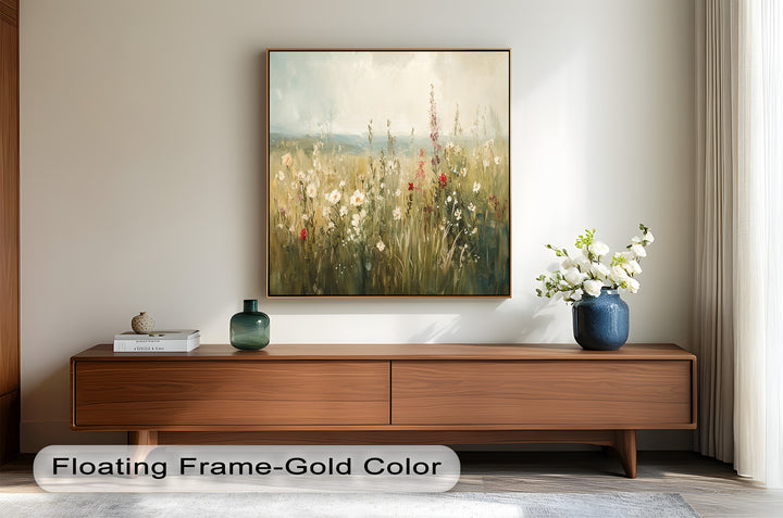 Nostalgic Feel – Serene Wildflower Oil Painting
