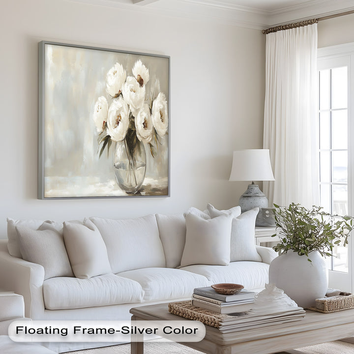 White Peony Bouquet – Floral Oil Paintings