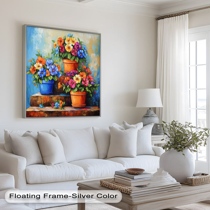 Flower Pots Wall Decor – Botanical Oil Paintings