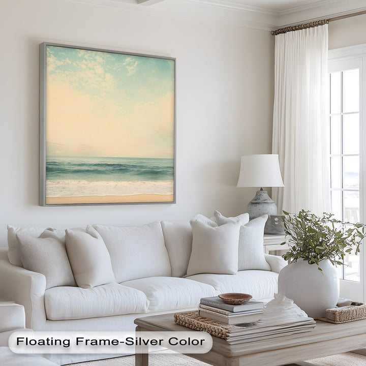 Calm Ocean Oil Paintings – Coastal Beach Wall Art