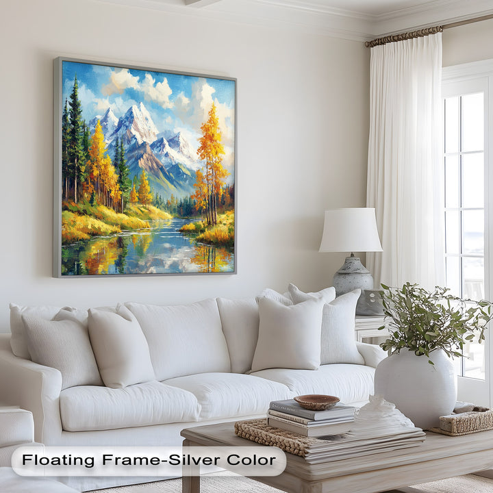 Golden Autumn Peaks – Mountain Landscape Oil Paintings