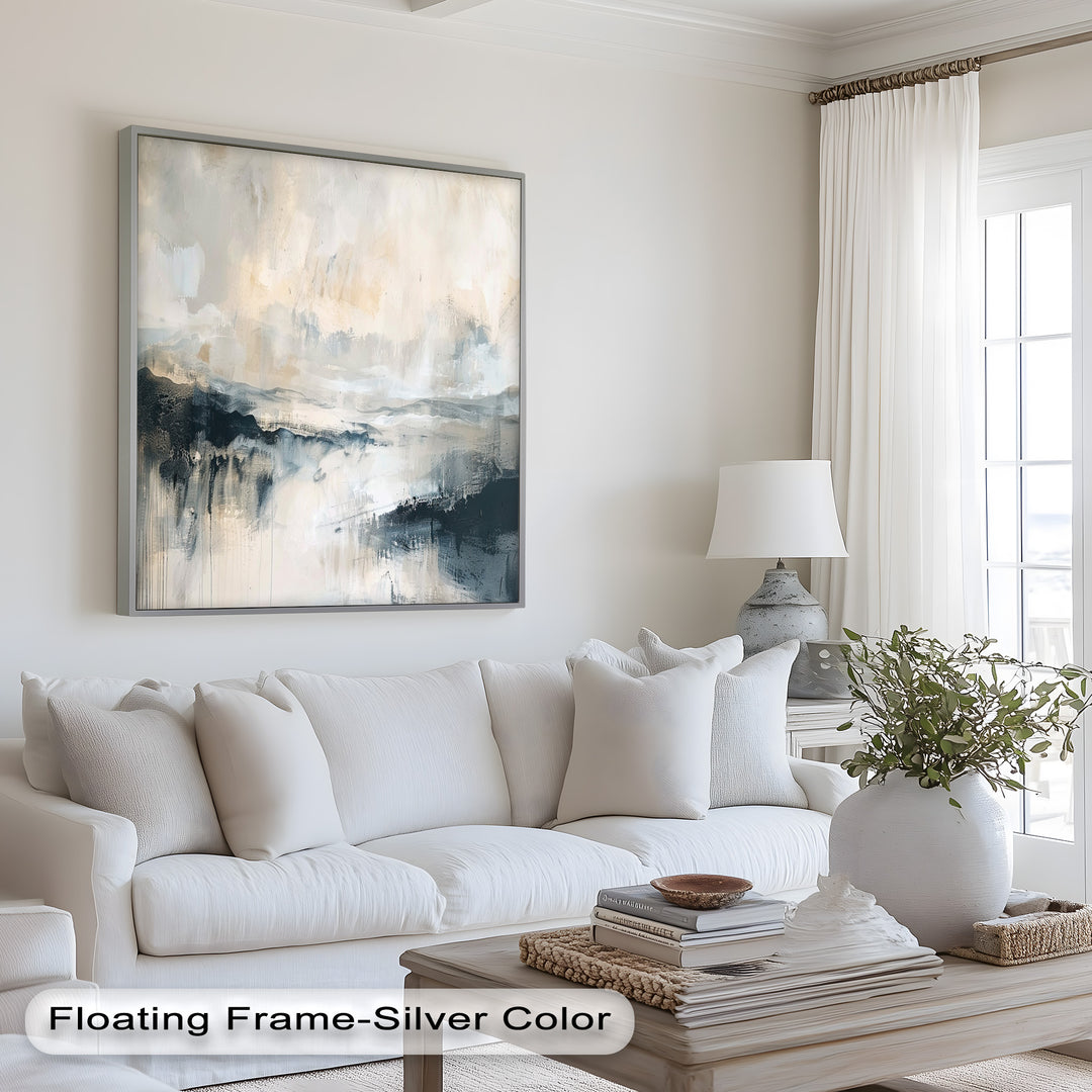 Abstract Landscape Reflection – Modern Serenity Oil Painting