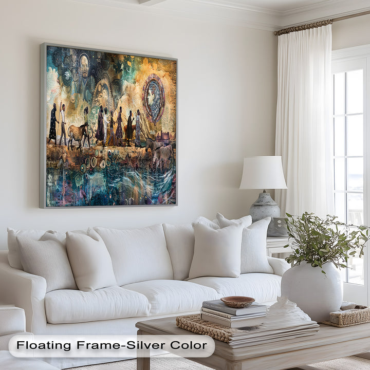 Echoes of Migration – Symbolic Journey Through Time Oil Painting