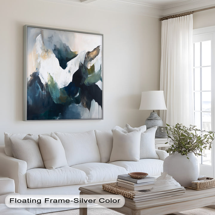 Eclipsed Range – Bold Mountain Shadows Abstract Oil Painting