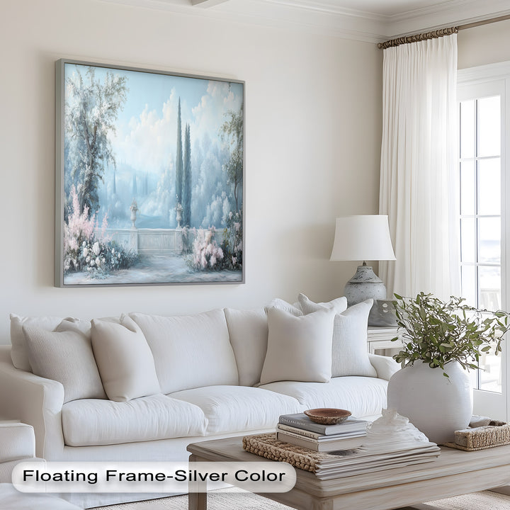 Serene Garden Terrace – Landscape Oil Painting