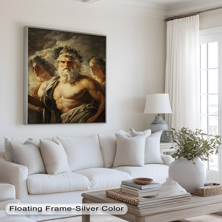 Zeus zwischen den Wolken - Mythologie Ölgemälde