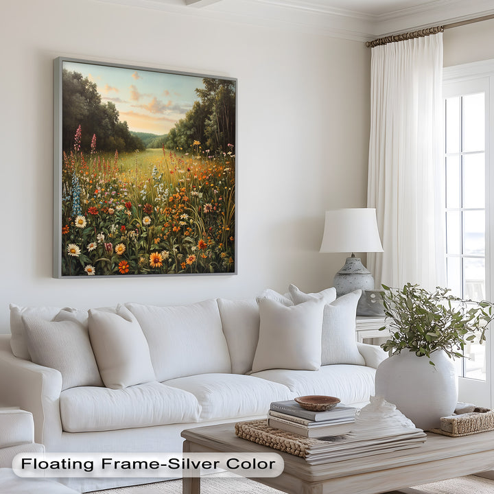 Whispers of Meadow Bloom – Colorful Wildflower Field Oil Painting