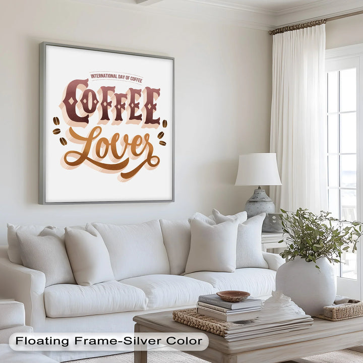 Coffee Lover Typography Art – Coffee Day Oil Painting - MyPhotoStation