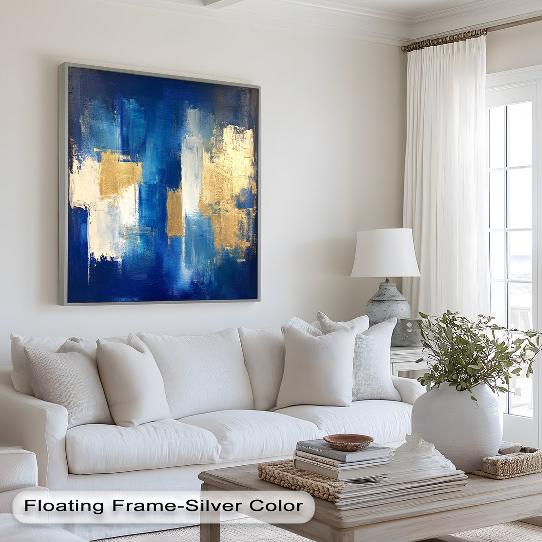 Blue Harmony Abstract – Modernes Ölgemälde