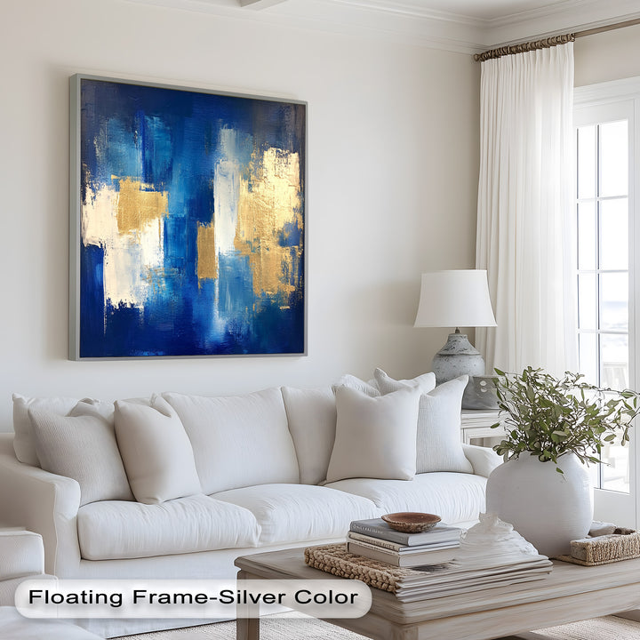 Blue Harmony Abstract – Modernes Ölgemälde