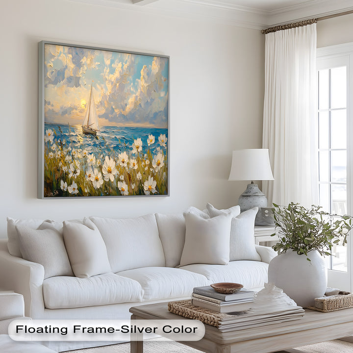 Sailing into Serenity – Framed Oil Painting