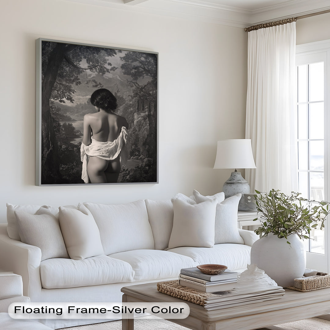 Silent Reverie – Classical Nude in Monochrome Oil Painting