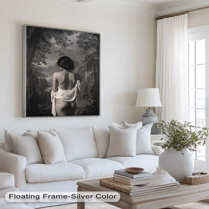 Silent Reverie – Classical Nude in Monochrome Oil Painting