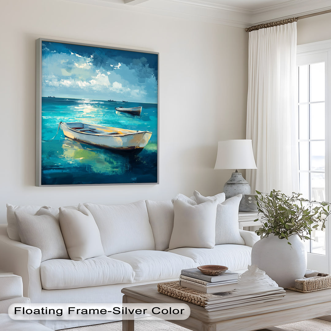 Still Waters at Sea – Boat Oil Painting
