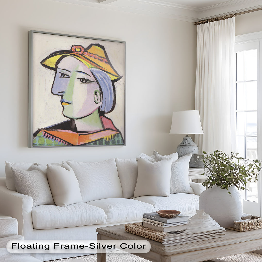 Tranquil Gaze – Picasso-Inspired Side Profile Oil Painting