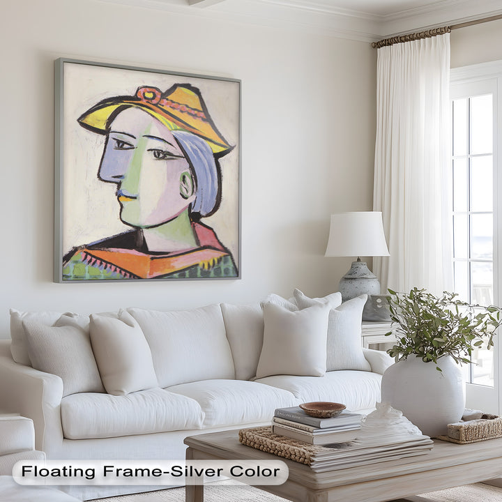 Tranquil Gaze – Picasso-Inspired Side Profile Oil Painting