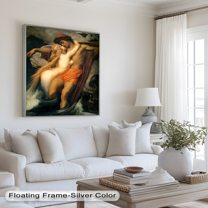 The Embrace of the Sea – Romantic Mythological Nude Oil Painting