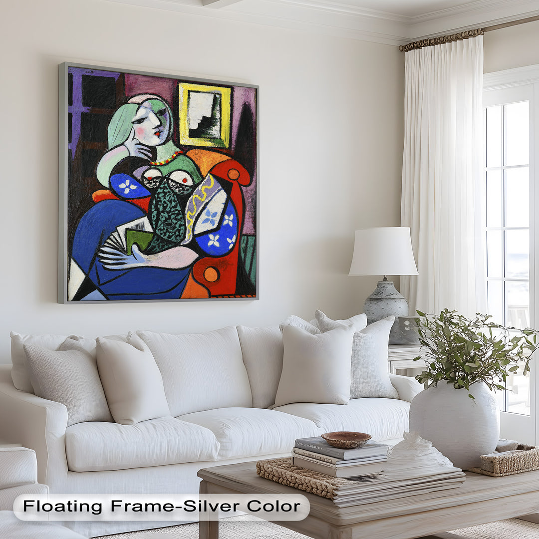 Woman with a Book – Cubist Interior Portrait Picasso Oil Painting