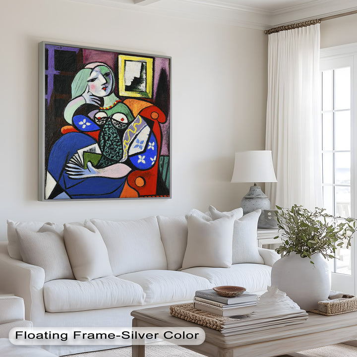 Woman with a Book – Cubist Interior Portrait Picasso Oil Painting