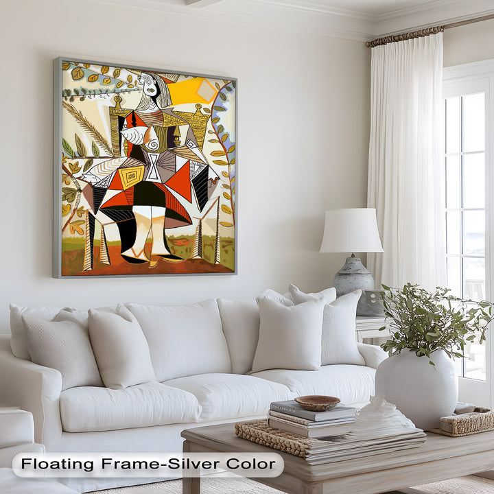 Queen Among Leaves – Picasso Style Cubist Oil Painting
