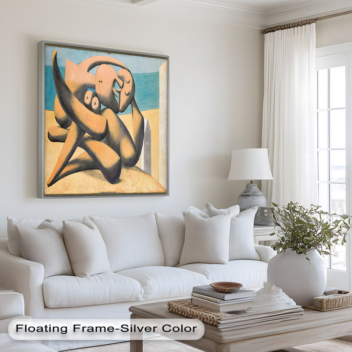 Lovers by the Sea – Abstract Embrace Picasso Oil Painting