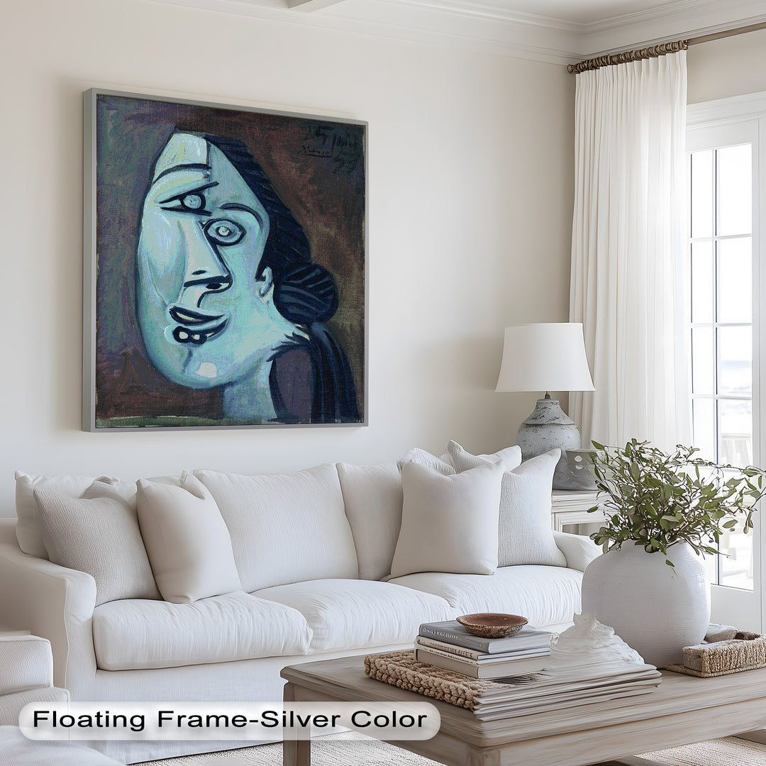 Twilight Reflections – Blue Cubist Woman Picasso Oil Painting
