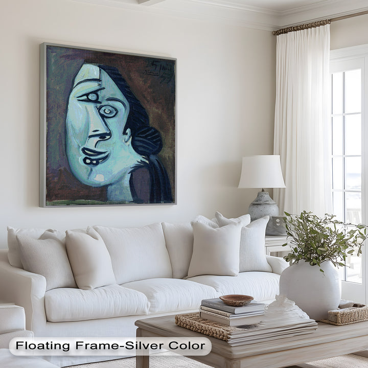 Twilight Reflections – Blue Cubist Woman Picasso Oil Painting