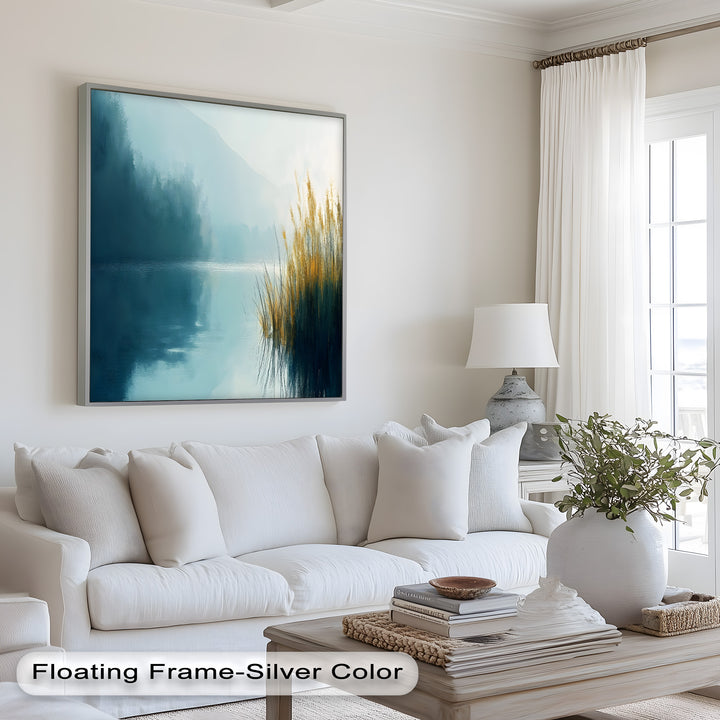 Misty Morning Landscape – Framed Nature Oil Painting