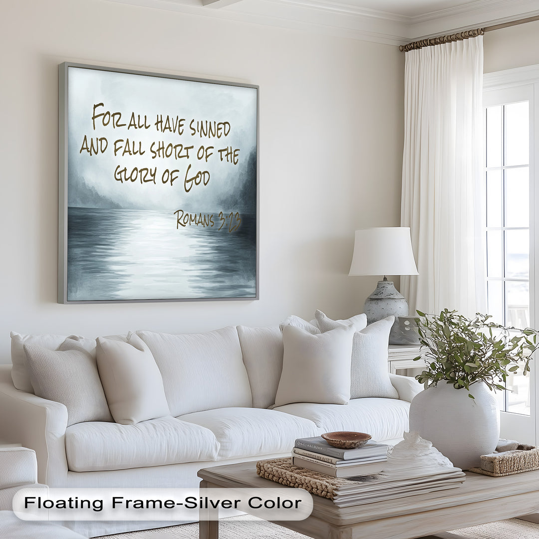 Romans 3:23 – Grace and Redemption Bible Verse Oil Painting