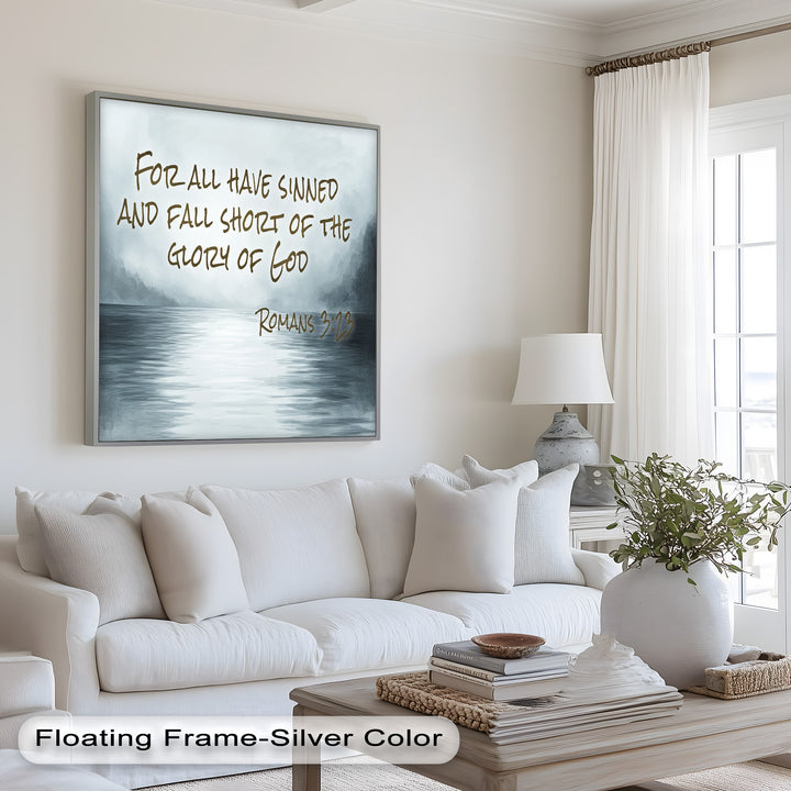 Romans 3:23 – Grace and Redemption Bible Verse Oil Painting