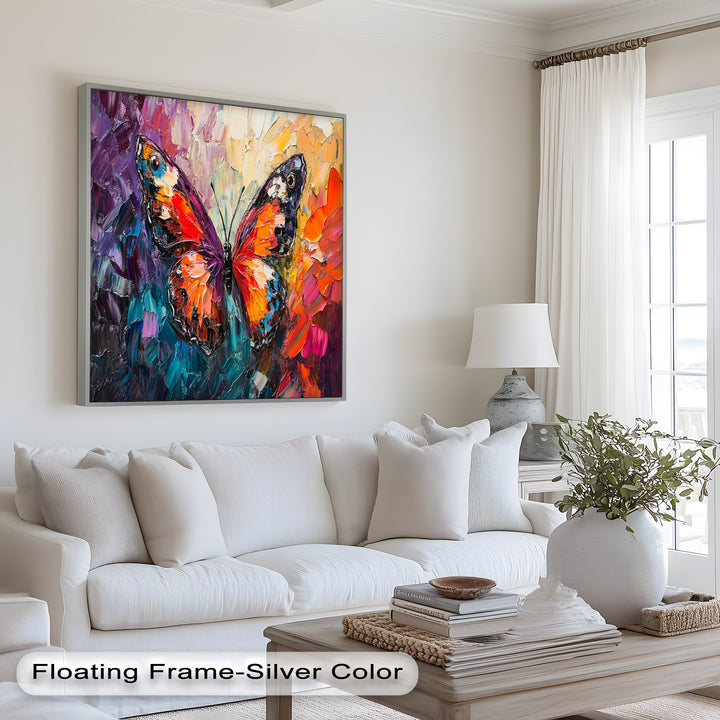 Radiant Butterfly in Blooming Spectrum - Animal Oil Painting
