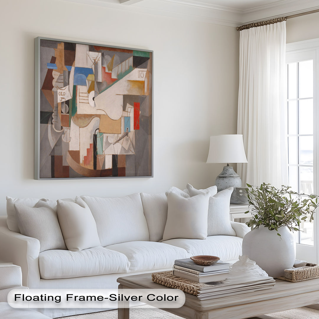 Geometric Forms and Layered Structure – Cubist Oil Painting