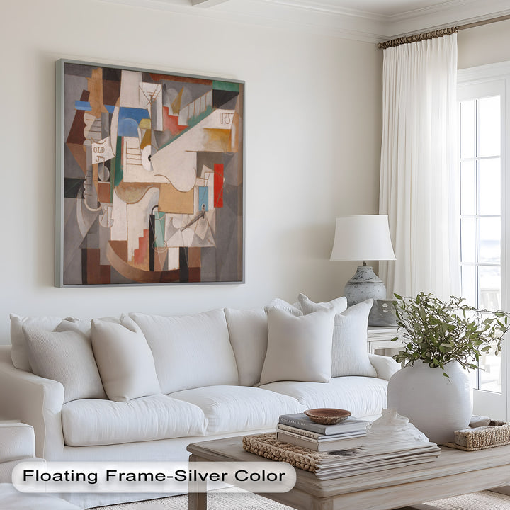Geometric Forms and Layered Structure – Cubist Oil Painting