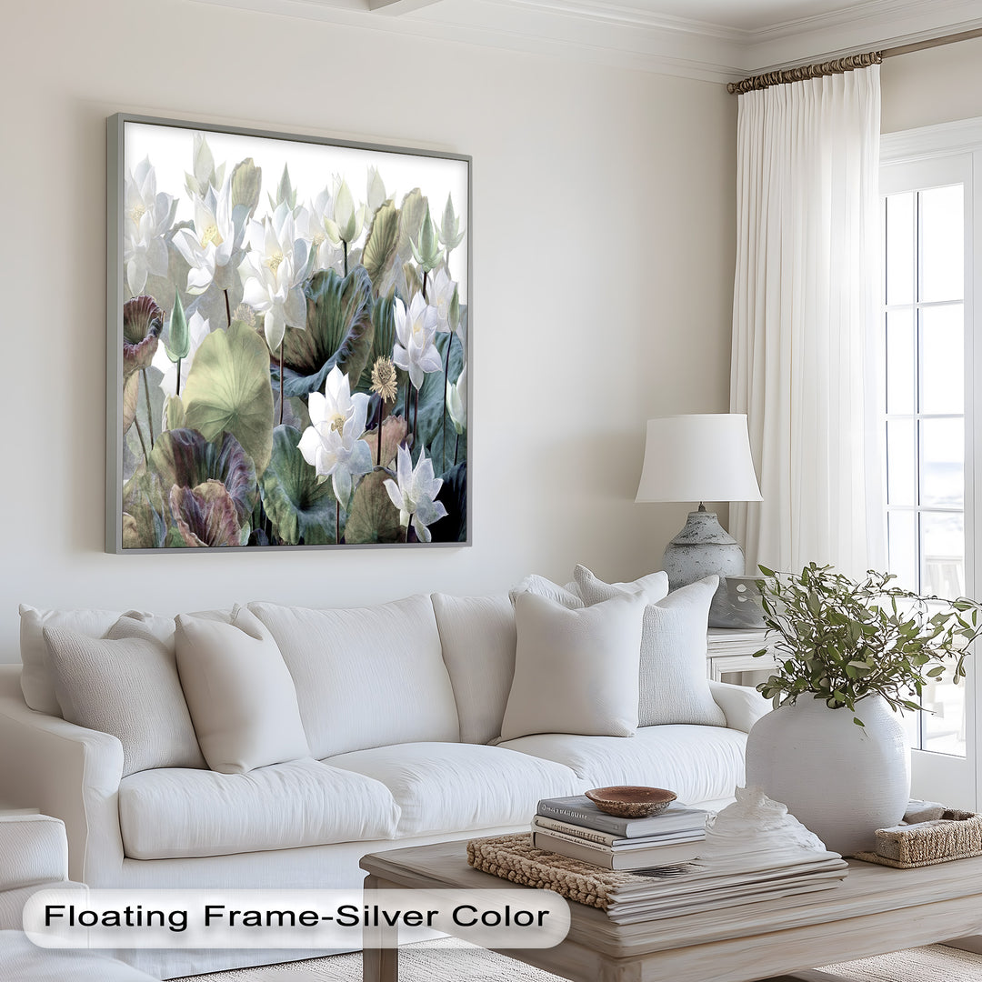 Lotus Flower Botanical – Elegant Floral Oil Painting