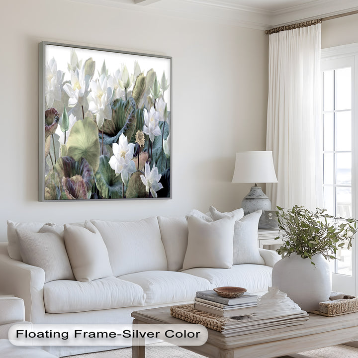 Lotus Flower Botanical – Elegant Floral Oil Painting