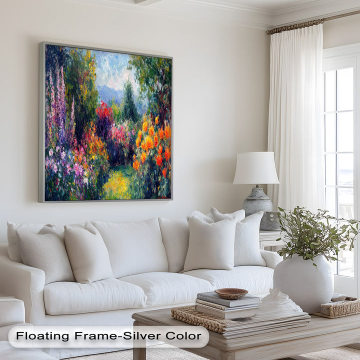 Sunlit Garden in Full Bloom – Impressionist Floral Oil Painting