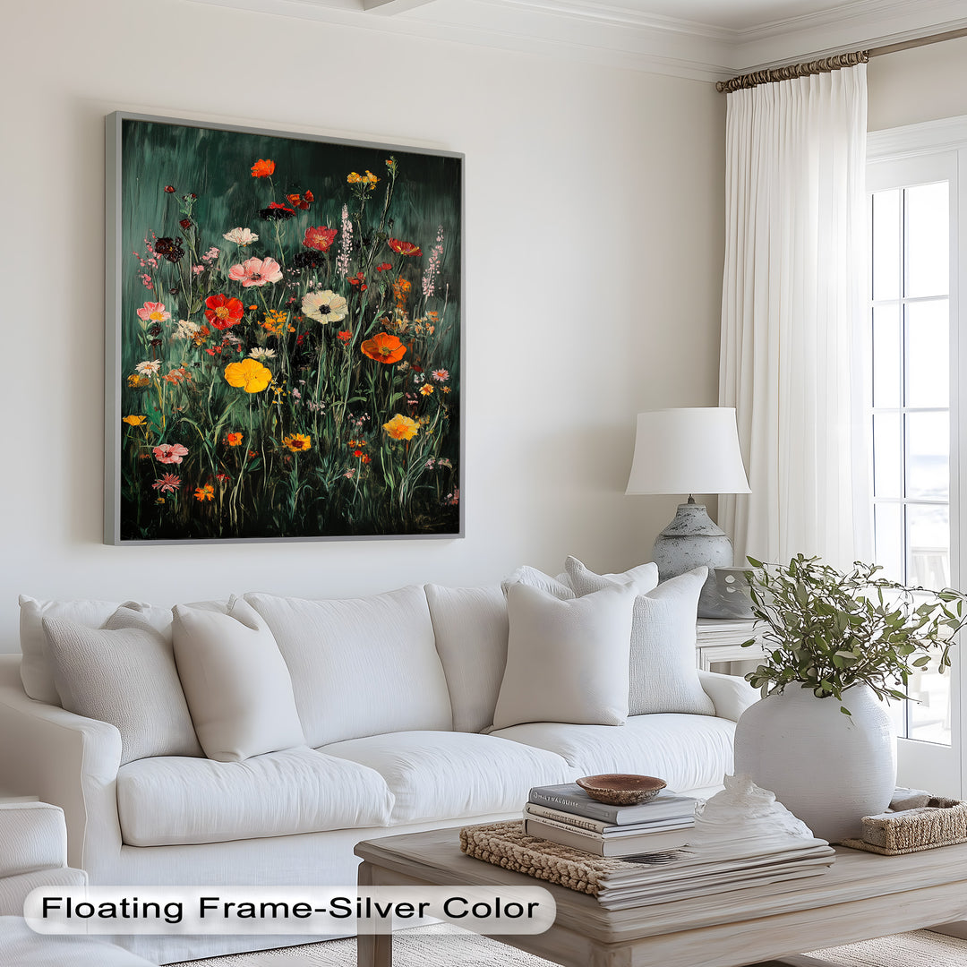 Wild Meadow Bloom – Colorful Field Flowers Flower Oil Painting