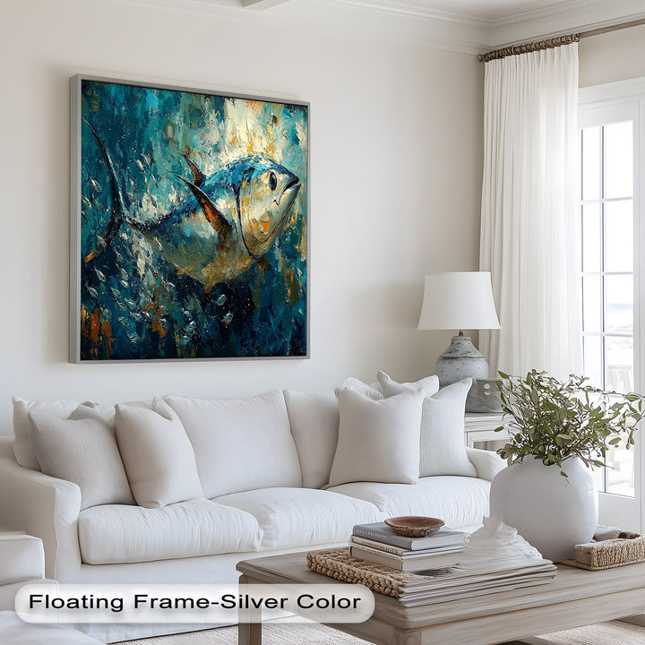 Bluefin Tuna in Ocean Current – Animal Oil Painting