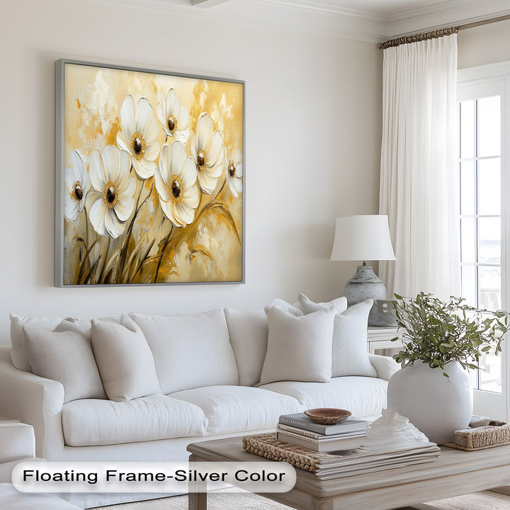 Golden Petals Elegance – Floral Oil Paintings